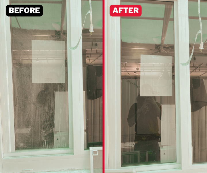 window cleaning before and after