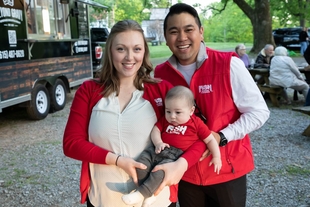 owners jerrel and shelby ngo with their baby