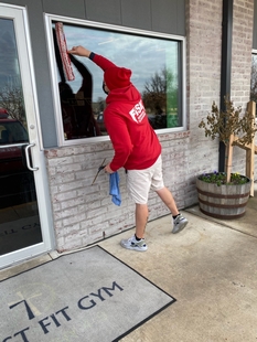 FISH Window Cleaner Cleaning Christ Fit Gym Window