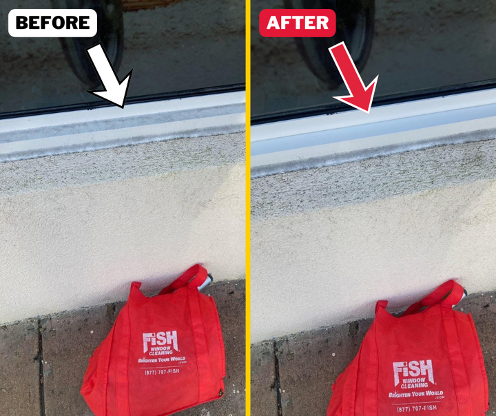 sill cleaning before and after